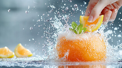 Fototapeta premium Enhance your hydration discover how to make delicious sports drinks with fresh citrus fruit