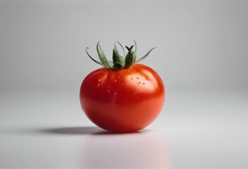 Fresh ripe tomato with water droplets