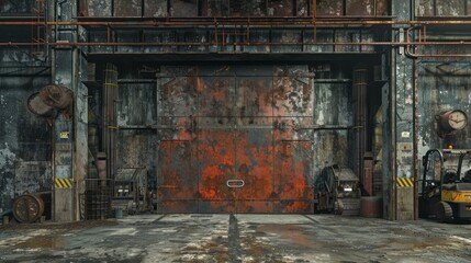 Rustic Industrial Warehouse with Exposed Metal and Pipes