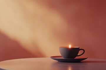 Candlelight in a Teacup: A Minimalist Still Life