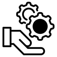 Hand and gear icon vector illustration