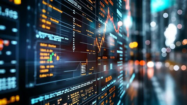 data and information floating in the air in cyber space, data collecting and data center concept abstract background