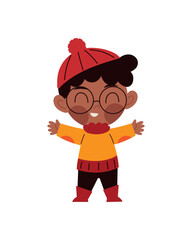 cute boy wearing autumn clothes