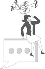 Anxious person, Anxiety, Speech Bubble, Confusion, Finance, Thought Bubble, Businesswoman,