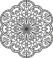 Decorative Mandala Coloring Pages or Book Decorative monochrome ethnic mandala Transparent pattern