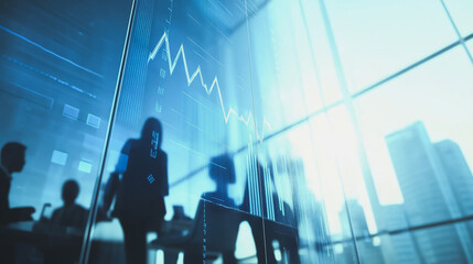 Obraz premium Professional business team working on a project together in the office Using innovation economic growth charts and network connections to accompany the data. in analyzing future trends