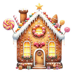 Christmas Watercolor Illustration,Gingerbread Cookies 