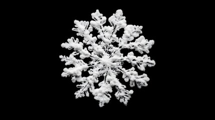 Beautiful snowflake isolated on black background