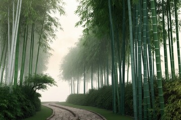 Bamboo forest. Jungle background