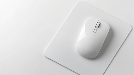 Mouse pad on clean background soft light minimalist design neutral tones