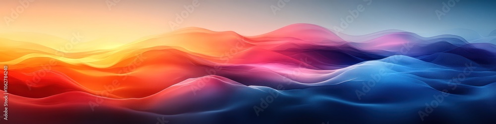 Poster abstract waves of color in a gradient, evoking tranquility.