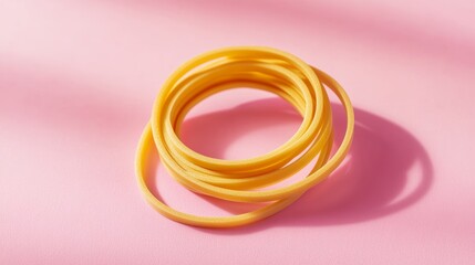 Fototapeta premium Rubber band on clean background soft shadows minimalist design neutral tones
