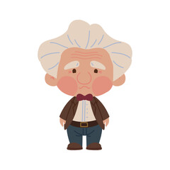 old scientist character cartoon