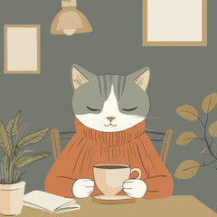 Cat Barista at Caf&eacute;