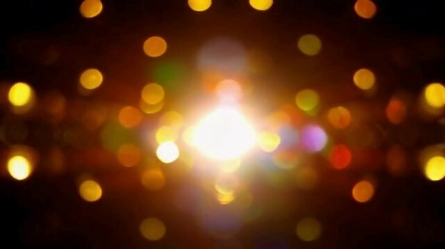 Colourful Booker Background with Bright Circular Lights on Video Background