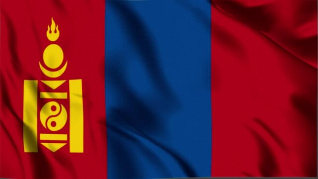Mongolia waving flag, Mongolia 3D flag, Flag of Mongolia waving Animation, Mongolia waving flag 4K Footage