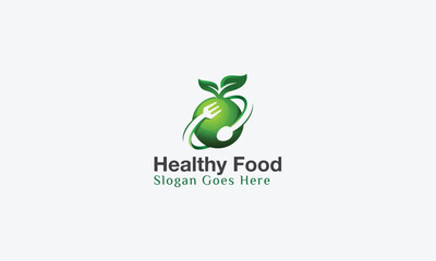 Healthy food logo design vector template