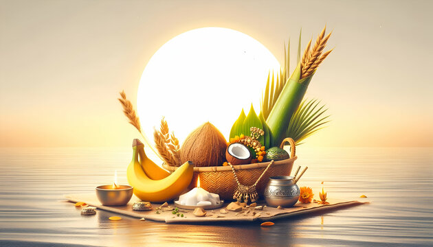 Chhath puja traditional india festival background.