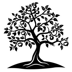 Obraz premium Dwarf Apple Tree Vector Logo