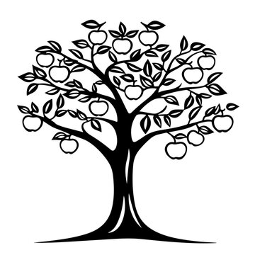 recommend clip art: Dwarf Apple Tree Vector Logo