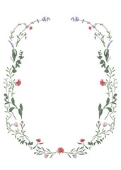 Hand-drawn of floral frame