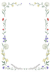 Hand-drawn of floral frame