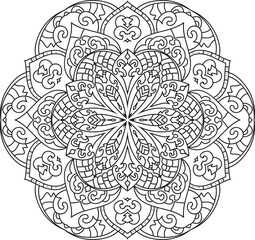 Outline Mandala Patterns for Adult coloring book or coloring pages Stress Relief Coloring Page