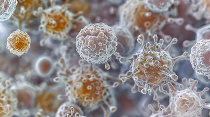 Fototapeta premium Leukemia: A cancer that affects blood-forming tissues like bone marrow, leading to the production of abnormal white blood cells and impacting blood health. 