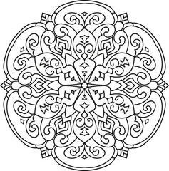 Outline Mandala Patterns for Adult coloring book or coloring pages Stress Relief Coloring Page