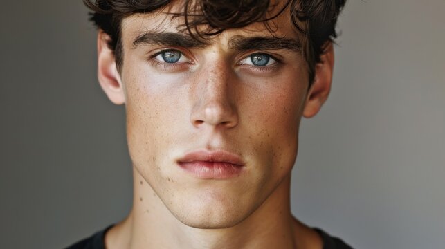 Square Face with High Cheekbones: A square-shaped face with high cheekbones creates a striking angular appearance, showcasing both the jawline and cheekbone structure.
