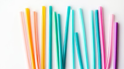 Eco-friendly reusable straws displayed on a clean white background with natural lighting to emphasize sustainability