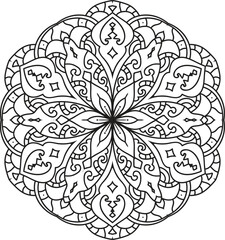 Outline Mandala Patterns for Adult coloring book or coloring pages Stress Relief Coloring Page