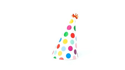 Obraz premium Colorful Party Hat on White Background