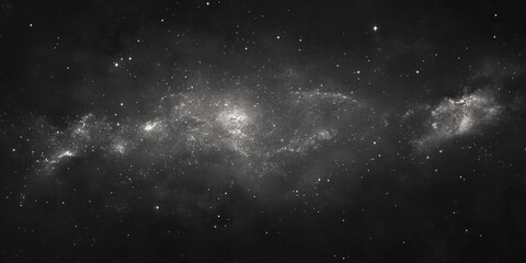 Fototapeta premium black and white grungy, blurry smoky sky with a silver star overlay..Dust Dirt Particles Salt Snow Powder Spray. Authentic Black Rough Grunge Distressed Overlay Texture Surface. particles in space 