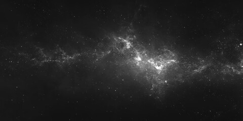 Fototapeta premium black and white grungy, blurry smoky sky with a silver star overlay..Dust Dirt Particles Salt Snow Powder Spray. Authentic Black Rough Grunge Distressed Overlay Texture Surface. particles in space 