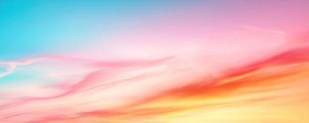 Obraz premium Vibrant sky with pink and blue clouds at sunset, creating a serene atmosphere.