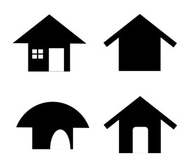 set of house icons or house silhouette.