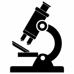 Microscope silhouette vector illustration on white background 