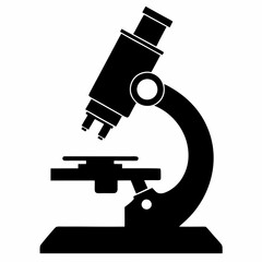 Microscope silhouette vector illustration on white background 