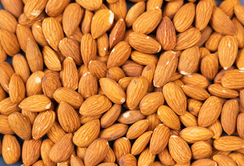 Close-up of a pile of almonds
