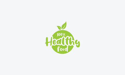Healthy food and  nature logo 
