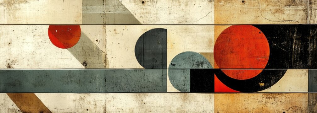 Vintage abstract geometric shapes horizontal background