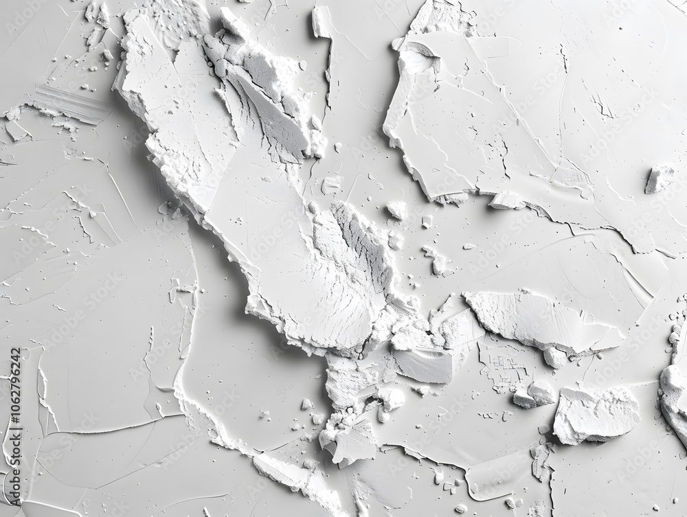 Poster abstract texture resembling a white surface with uneven, layered patterns.