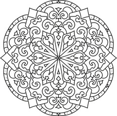 Outline Mandala Patterns for Adult coloring book or coloring pages Stress Relief Coloring Page
