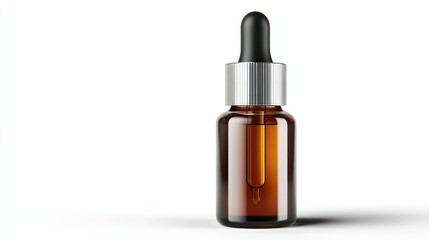Fototapeta premium Serum cosmetic bottle with peptides and retinol on a white background, serum, cosmetic, bottle, peptides, retinol. 