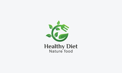 Healthy food and  nature logo 