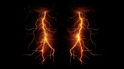 Symmetrical Abstract Design of Lightning Bolts