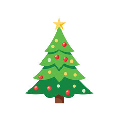 Christmas tree color vector, illustration.