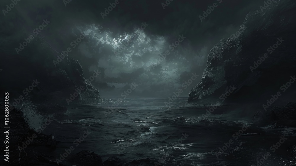 Poster moody dark backdrop with layers of depth and complexity