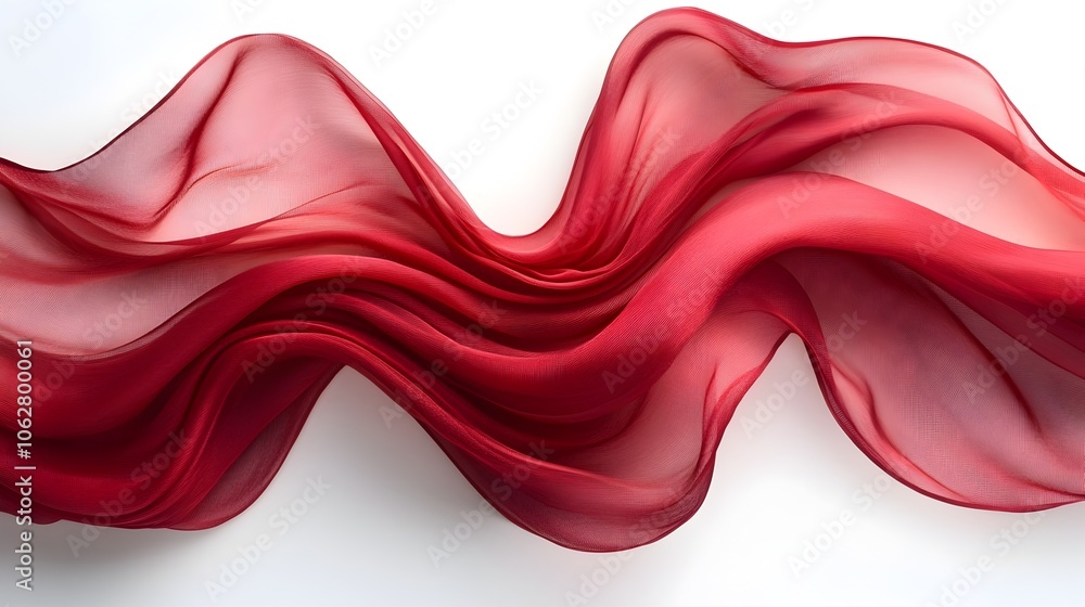Aufkleber Captivating red fluid wave abstract with dynamic,energetic movement and smooth,flowing curves. This visually striking background creates a mesmerizing.